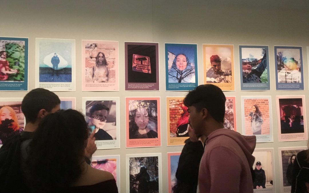 Klass 8e på VRS Vasastan i ett projekt på Nobelmuséet.